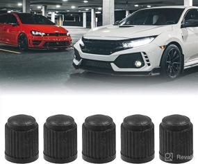 img 3 attached to 🚗 5-Pack Black Plastic Dome Shape Tire Tyre Valve Caps for Car with Cylinder Design - by uxcell