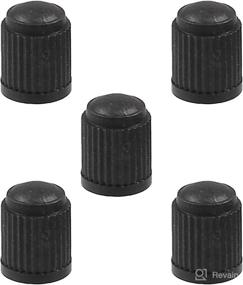 img 2 attached to 🚗 5-Pack Black Plastic Dome Shape Tire Tyre Valve Caps for Car with Cylinder Design - by uxcell