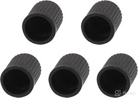 img 1 attached to 🚗 5-Pack Black Plastic Dome Shape Tire Tyre Valve Caps for Car with Cylinder Design - by uxcell