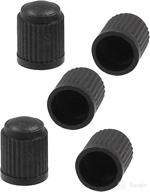 🚗 5-pack black plastic dome shape tire tyre valve caps for car with cylinder design - by uxcell логотип