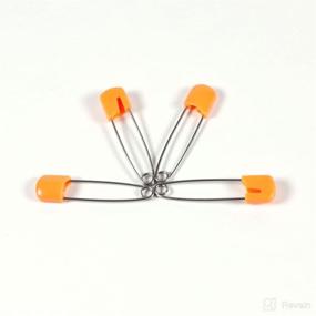 img 3 attached to OsoCozy Cloth Diaper Nappy Pins 100 Packs: Stainless Steel Safety Pins with Locking Plastic Heads – Durable, Safe, and Cute 2.2 Inches Long (Orange)
