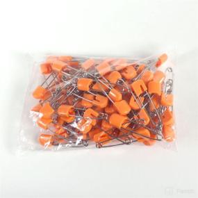 img 4 attached to OsoCozy Cloth Diaper Nappy Pins 100 Packs: Stainless Steel Safety Pins with Locking Plastic Heads – Durable, Safe, and Cute 2.2 Inches Long (Orange)