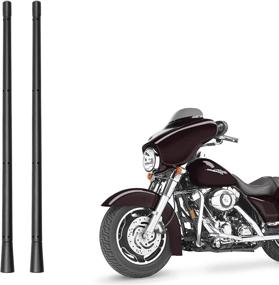 img 4 attached to KSaAuto H20 Pair AM/FM Radio Antenna For Harley Davidson Road Street Electra Tour Glide (20 Types Optional) 13 Inch Polished