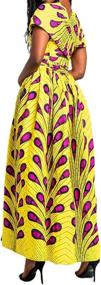img 2 attached to Boho African Chic: Vimoisa Women'S Pleated Floral Print Maxi Dress With Multi-Way V-Neck