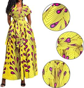 img 3 attached to Boho African Chic: Vimoisa Women'S Pleated Floral Print Maxi Dress With Multi-Way V-Neck