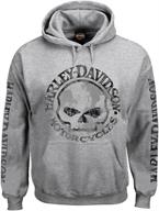 🏍️ harley-davidson men's willie g skull gray hoodie: 30296654 - stylish and comfortable hooded sweatshirt logo
