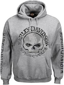 img 2 attached to 🏍️ Harley-Davidson Men's Willie G Skull Gray Hoodie: 30296654 - Stylish and Comfortable Hooded Sweatshirt