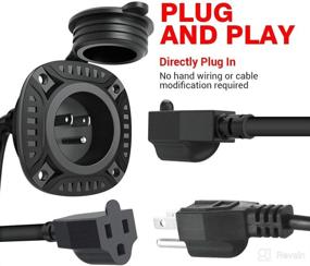 img 3 attached to MICTUNING 15A 250V AC Port Plug with 18-Inch Integrated Extension Cord Y Splitter Cable and Water-Resistant Cap