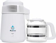 pure and convenient water purification with megahome countertop water distiller: white with glass collection logo
