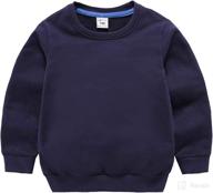 👕 dcuterq kids crewneck thin sweatshirt – boys' and girls' long sleeve cotton pullover tops – solid sporty t-shirt for toddlers логотип