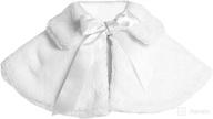 soft faux fur cape for girls in black, white, or ivory - sizes: infant (6-24 months) and girls (2-12 years) logo