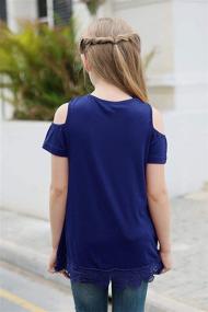 img 3 attached to GORLYA Summer Shoulder T Shirt GOR1068 Girls' Clothing and Tops, Tees & Blouses