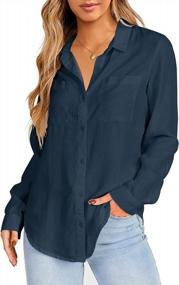 img 4 attached to 👚 Stylish and Versatile Nulibenna Women's 100% Cotton Button Down Shirts - Perfect for Spring Blouses, Business Casual, Work, and Office Wear with Convenient Pockets