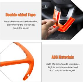 img 2 attached to 🍊 Enhance Your Ride: Voodonala Orange Steering Wheel Cover Trim for Dodge Challenger Charger 2015-2022 (4pcs)