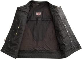 img 1 attached to 🏍️ First MFG Co. - Sharp Shooter - Men's Motorcycle Leather Vest, Men’s Leather Riding Vest