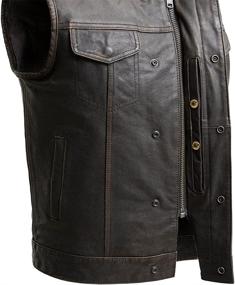 img 3 attached to 🏍️ First MFG Co. - Sharp Shooter - Men's Motorcycle Leather Vest, Men’s Leather Riding Vest