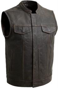 img 4 attached to 🏍️ First MFG Co. - Sharp Shooter - Men's Motorcycle Leather Vest, Men’s Leather Riding Vest