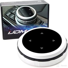 img 4 attached to 🔲 iJDMTOY Enhanced Knob Cover for BMW 1 2 3 4 5 7 X Series Multimedia iDrive Button Set (Fits 7-Button iDrive, Verify Fitment with 2nd Pic)