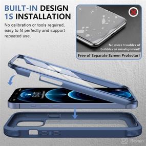 img 1 attached to 📱 Miracase Glass Case for iPhone 12 Pro Max 6.7 inch (2020), Clear Full-Body Bumper Case with 9H Tempered Glass Screen Protector for iPhone 12 Pro Max, Dark Blue