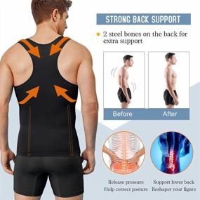 img 1 attached to Compression Tank Top For Men: Slimming Body Shaper With Tummy Control And Moobs Binder Underwear