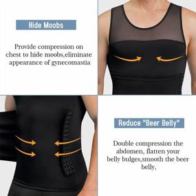 img 2 attached to Compression Tank Top For Men: Slimming Body Shaper With Tummy Control And Moobs Binder Underwear
