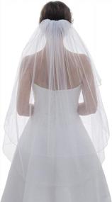 img 2 attached to Beautiful Bridal Wedding Veil With 2 Tiers And Pencil Edge Finish From SAMKY
