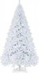 9ft goplus premium unlit artificial christmas tree - easy assembly with metal stand for indoor and outdoor use logo