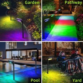 img 3 attached to Outdoor Waterproof Solar Pathway Lights - 150 Lumen Bright 9 Lighting Mode Garden Christmas Decorations For Landscape Yard Backyard Walkway, 4 Pack