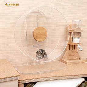 img 1 attached to 🐹 Niteangel Silent Hamster Exercise Wheel: Ultra-Quiet Dual-Bearing Spinning Acrylic Wheel for Small Animals