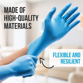 img 3 attached to 100 Pcs Nitrile Vinyl Blend Disposable Gloves - Soft Industrial Gloves, Powder-Free, Latex-Free Protective Gloves, Comfortable Fit, Medium Size - SereneLife SLGLVNIT100MD