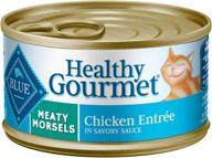 🐱 blue buffalo healthy gourmet natural adult meaty morsels wet cat food chicken 3-oz cans (pack of 24): nourishing delicacy for your feline companion logo