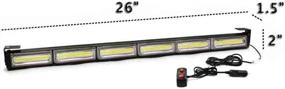 img 2 attached to 🚨 High Intensity 26" 6 COB LED Strobe Light Bar Kit - 13 Flashing Modes for Law Enforcement, Traffic Advisory, Emergency and Hazard Warning Vehicles - 216W, 21600LUM Bright Linear LED Strobe Signal Light Bar