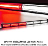 🚨 high intensity 26" 6 cob led strobe light bar kit - 13 flashing modes for law enforcement, traffic advisory, emergency and hazard warning vehicles - 216w, 21600lum bright linear led strobe signal light bar logo