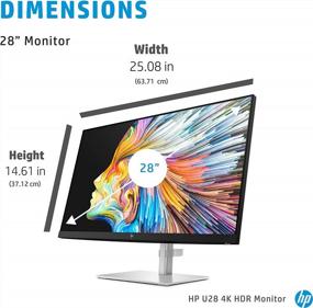 img 3 attached to 🖥️ HP U28 4K HDR Monitor with Calibration, Blue Light Filter, Anti-Glare Coating, Swivel Adjustment, and 3840X2160P Resolution