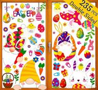 spring party decor: 235pcs easter window clings with gnome bunny, egg hunt chick, and peeking decals for glass decoration логотип