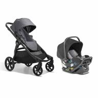 baby jogger city select 2 single to double stroller travel system with city go 2 infant car seat, radiant slate logo