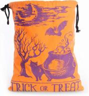сумка для конфет на хэллоуин: прочная холщовая сумка на шнурке для угощений и сбора конфет из котлов логотип
