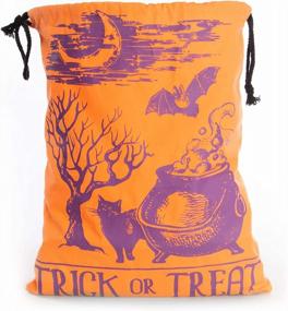 img 4 attached to Halloween Candy Tote Bag: Durable Canvas Drawstring Bag For Trick Or Treating And Candy Collection From Cauldrons