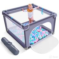 🏻 joylife baby playard portable playpen, indoor & outdoor playard for babies and toddlers, no gap play yard for baby (36"x 36", gray) логотип