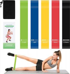 img 4 attached to Optimal Portzon Resistance Loop Exercise Bands for Effective Arm 💪 and Leg Stretching, Strength Training, Muscle Recovery, Deep Squats, and Pilates