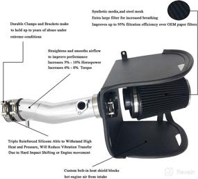 img 3 attached to 🌬️ Optimized Cold Air Intake Piping Kit - High Performance for 2016-2019 Toyota Tacoma 3.5L V6 (Silver Tube & Black Filter)