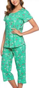 img 4 attached to Women'S Sleepwear Sets: ENJOYNIGHT Pajama Tops & Capri Pants!