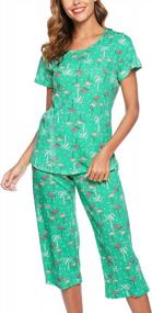 img 3 attached to Women'S Sleepwear Sets: ENJOYNIGHT Pajama Tops & Capri Pants!