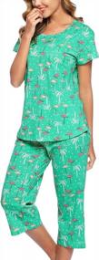 img 1 attached to Women'S Sleepwear Sets: ENJOYNIGHT Pajama Tops & Capri Pants!
