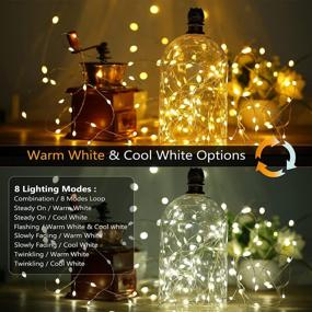 img 2 attached to BrizLabs Solar Fairy Lights - 200 LED Super Bright String Lights - 2 Colors In One - Waterproof Outdoor Twinkle Lights For Garden Parties