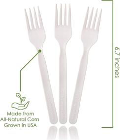 img 2 attached to 🌱 Ecovita 100% Compostable Forks - 140 Large Disposable Utensils (7 in.) Eco-Friendly, Durable, and Heat-Resistant Alternative to Plastic Forks with Convenient Tray