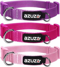 img 4 attached to Premium Quality Azuza 3 Pack Dog Collars: Soft and Comfortable Collars for All Dog Sizes - 4 Sizes and 2 Patterns