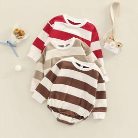 img 2 attached to Adorable Oversized Long Sleeve Romper Bodysuit For Baby Boys And Girls - Perfect Fall/Winter Outfit