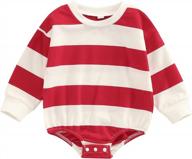adorable oversized long sleeve romper bodysuit for baby boys and girls - perfect fall/winter outfit logo