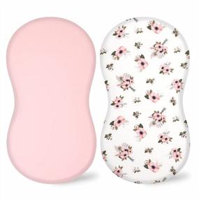 img 4 attached to 2-Pack Cotton Fitted Bassinet Sheets For Baby Boy Girl - Fit Halo Swivel Sleeper & Hourglass Mattress Sheet, 31.5'' X 18'', Floral & Pink Design